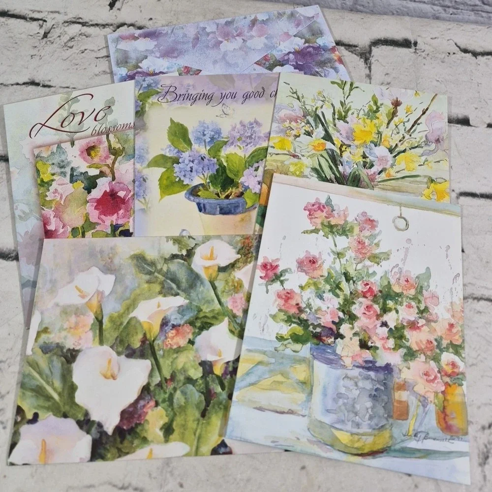 Leanin Tree Judy Buswell‎ Greeting Cards Water Color Floral Lot Assorted